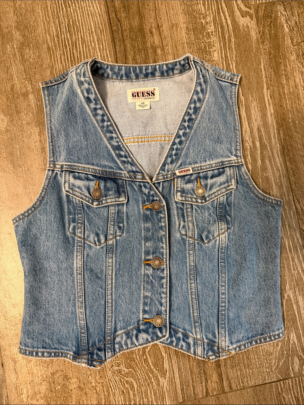 Guess Light Blue Denim Vest